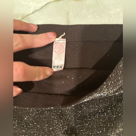 ☀️ Hot Yoga Bandeau Bra Top - Black w/ Sparkles - Picture 3 of 4